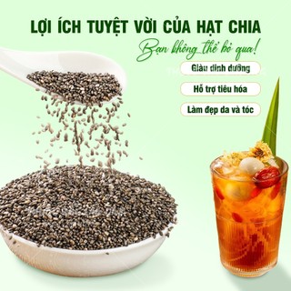 Hạt chia 100g, hạt chia đen, eat clean, dùng pha trà, làm sinh tố, nước ép, nấu ché dưỡng nhan
