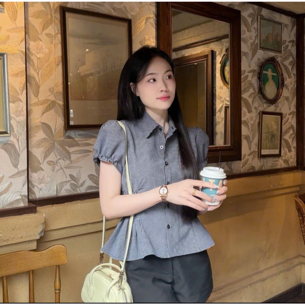 Áo sơ mi nữ thiết kế nhún eo trẻ trung xinh xắn TL.Online Shop - A193