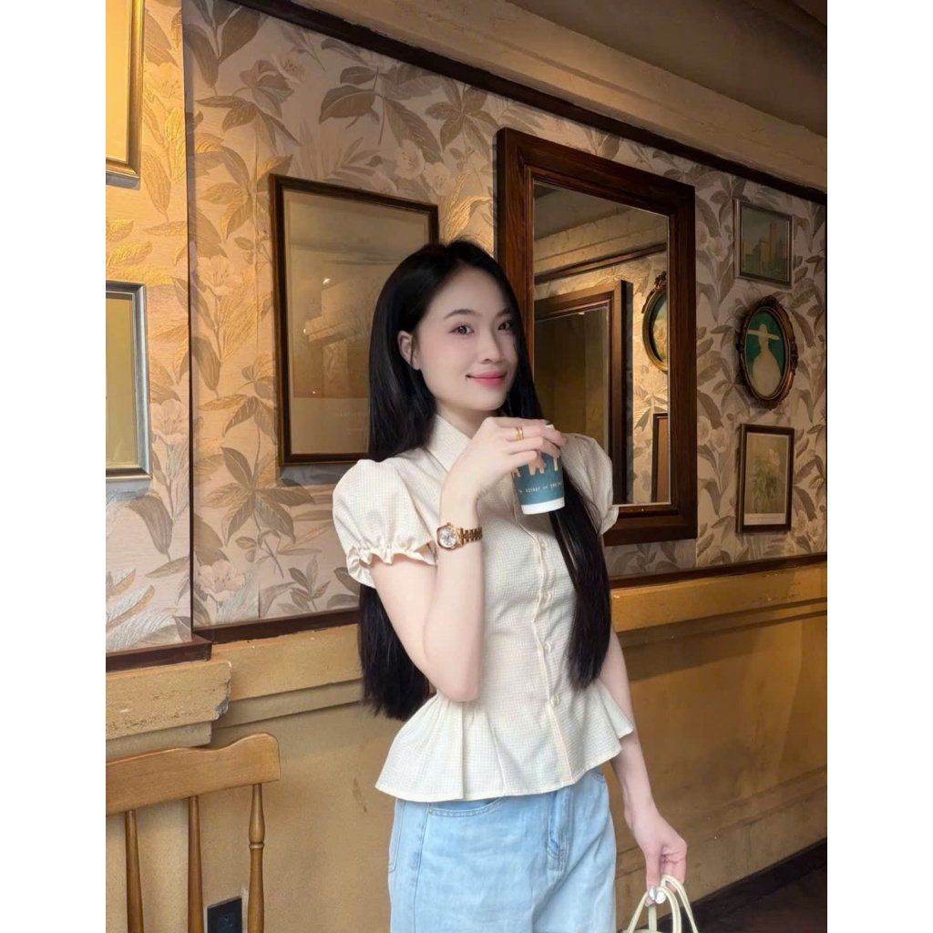 Áo sơ mi nữ thiết kế nhún eo trẻ trung xinh xắn TL.Online Shop - A193