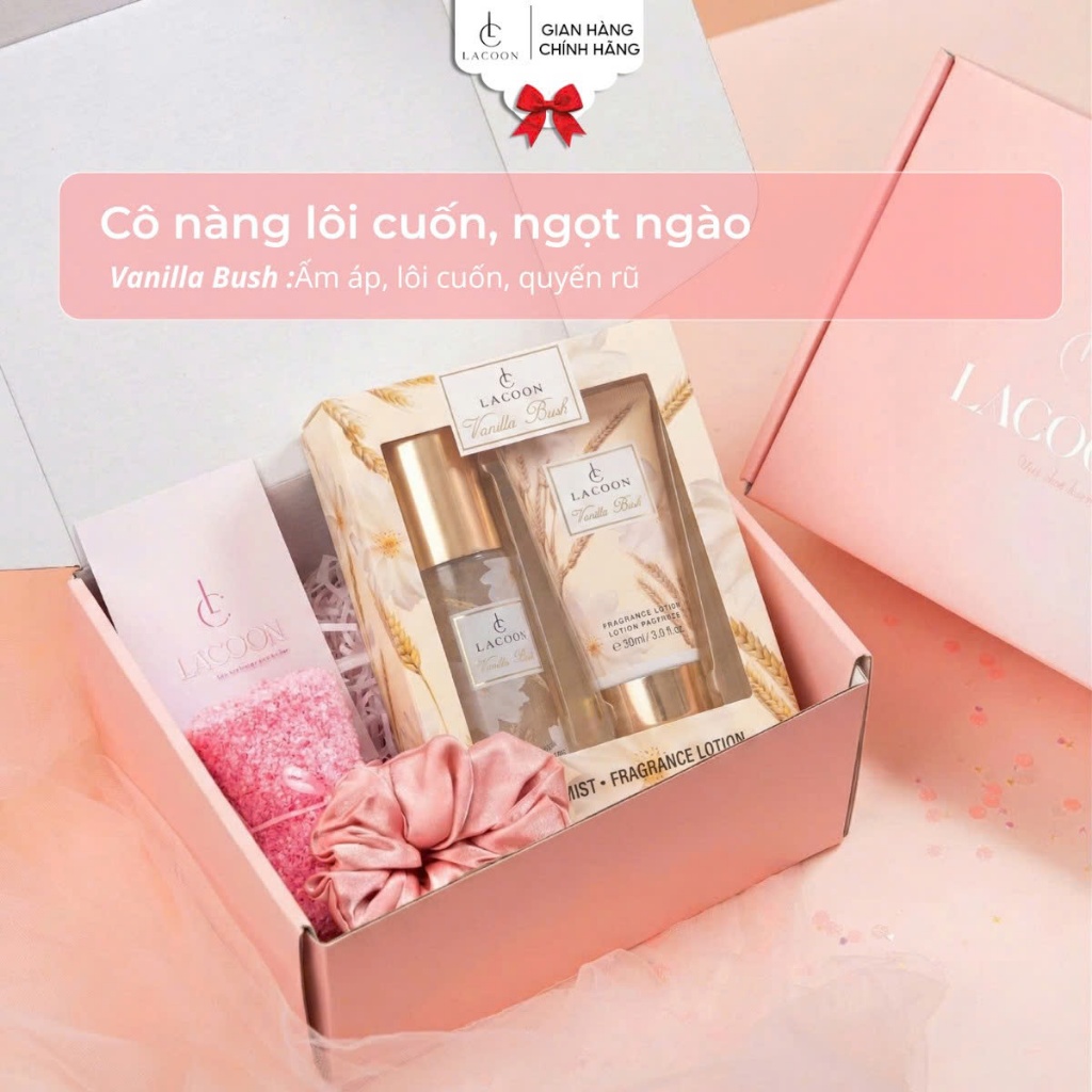 Set Quà Tặng LACOON Body Mist & Body Lotion - Hương Nước Hoa Dưỡng Da Chính Hãng