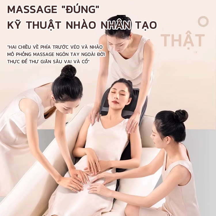 Đệm massage RELAAX - Thư giãn tại nhà: massage cổ vai lưng eo mông, chườm nóng hồng ngoại 3 mức, điều khiển từ xa
