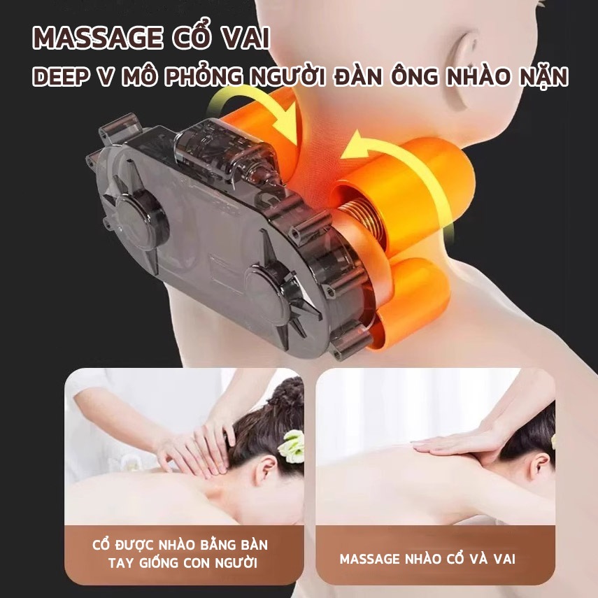 Đệm massage RELAAX - Thư giãn tại nhà: massage cổ vai lưng eo mông, chườm nóng hồng ngoại 3 mức, điều khiển từ xa