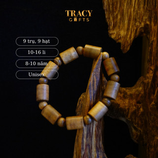Vòng tay trầm hương trụ trúc “Minh Trí Tài Lộc” TRACY GIFTS, tuổi 10 năm, phong thủy đeo tay may mắn
