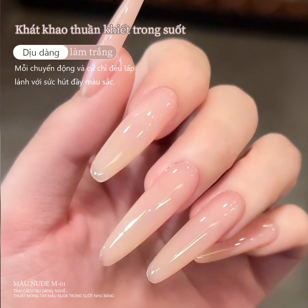 XEIJAYI 15ml Sơn móng tay dạng gel màu nude trong suốt mới, thích hợp sử dụng tại salon và hàng ngày.