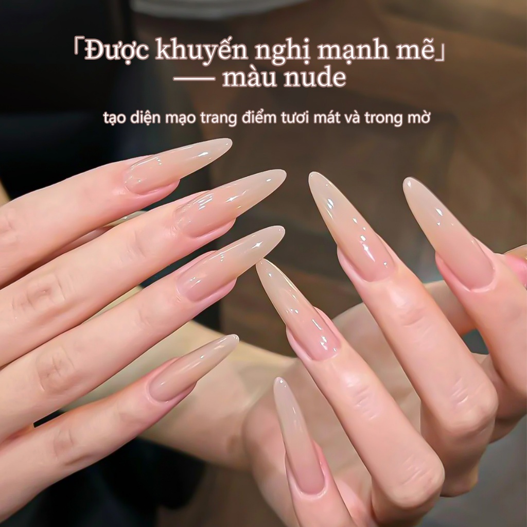 XEIJAYI 15ml Sơn móng tay dạng gel màu nude trong suốt mới, thích hợp sử dụng tại salon và hàng ngày.
