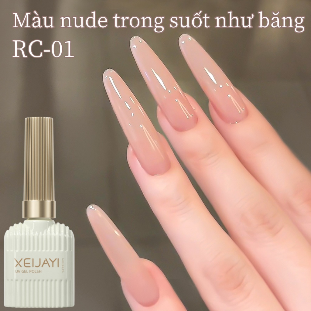 XEIJAYI 15ml Sơn móng tay dạng gel màu nude trong suốt mới, thích hợp sử dụng tại salon và hàng ngày.