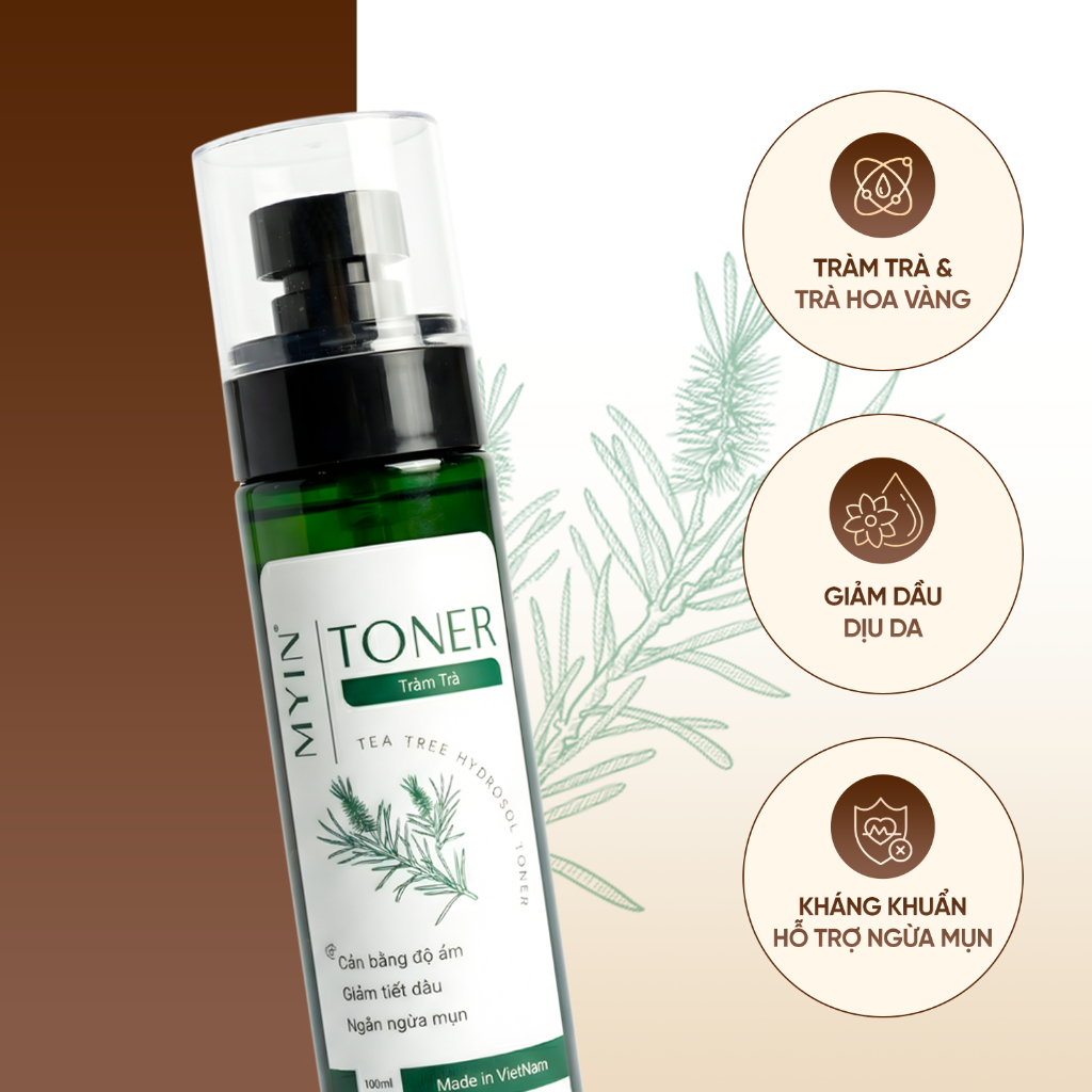 MYIN Toner Tràm Trà 100ml - Cân Bằng Dầu, Làm Dịu Da, Hỗ Trợ Giảm Mụn