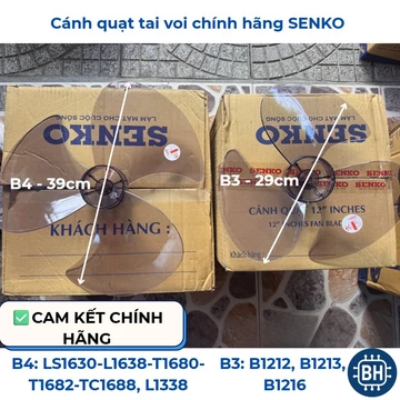 Cánh Quạt SENKO B4 39cm / B3 29cm - Cánh Tai Voi Trong Suốt Thay Thế Cho Quạt Lửng, Quạt Treo, Quạt Bàn