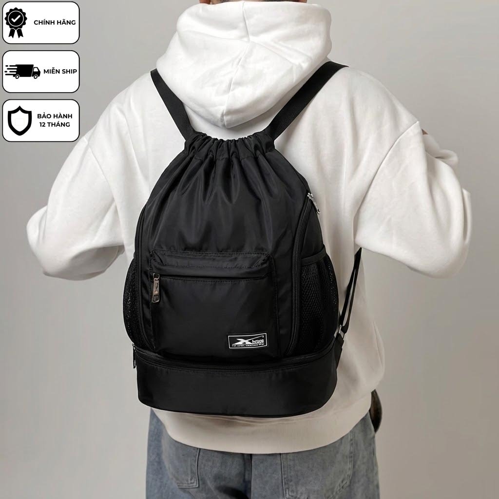 Balo Dây Rút Thể Thao Xbags Wisdom XB 6004 - Túi Rút Có Ngăn Đựng Giày Riêng, Chống Thấm Nước, Đựng Đồ Đá Bóng, Tập Gym