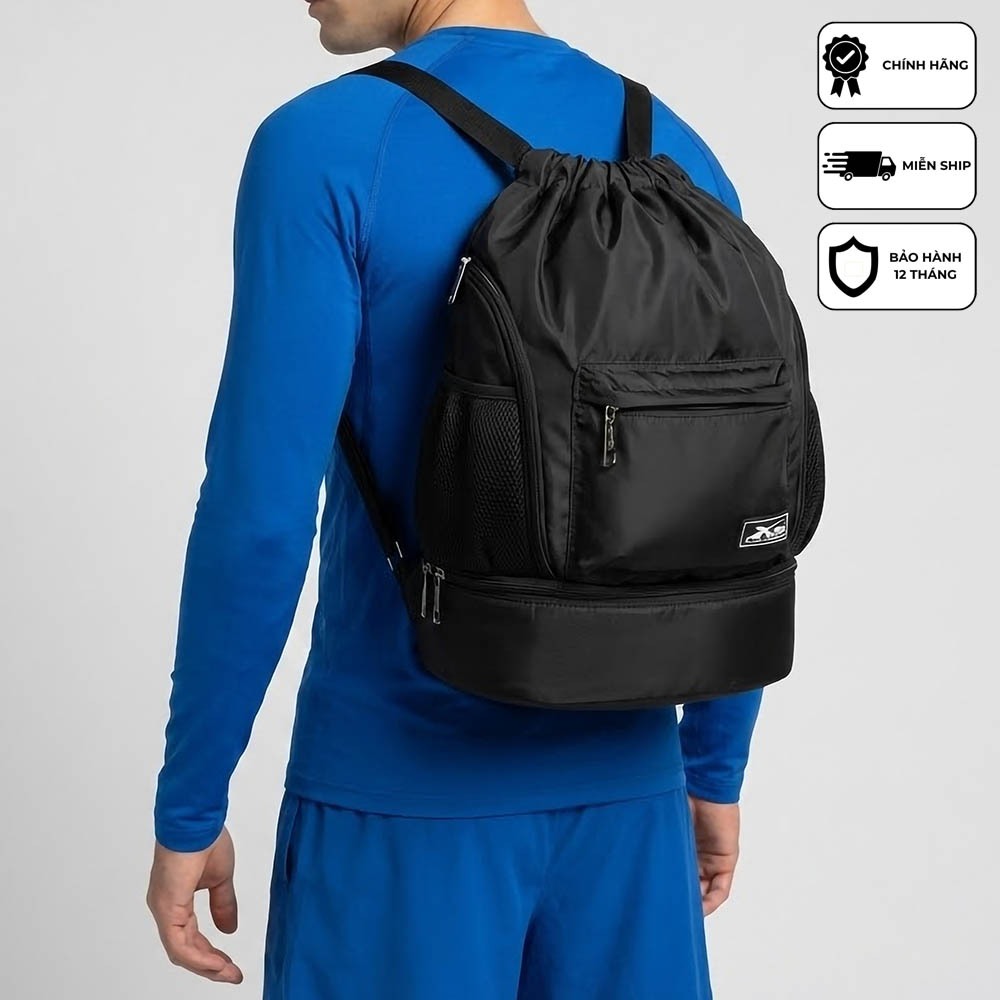 Balo Dây Rút Thể Thao Xbags Wisdom XB 6004 - Túi Rút Có Ngăn Đựng Giày Riêng, Chống Thấm Nước, Đựng Đồ Đá Bóng, Tập Gym
