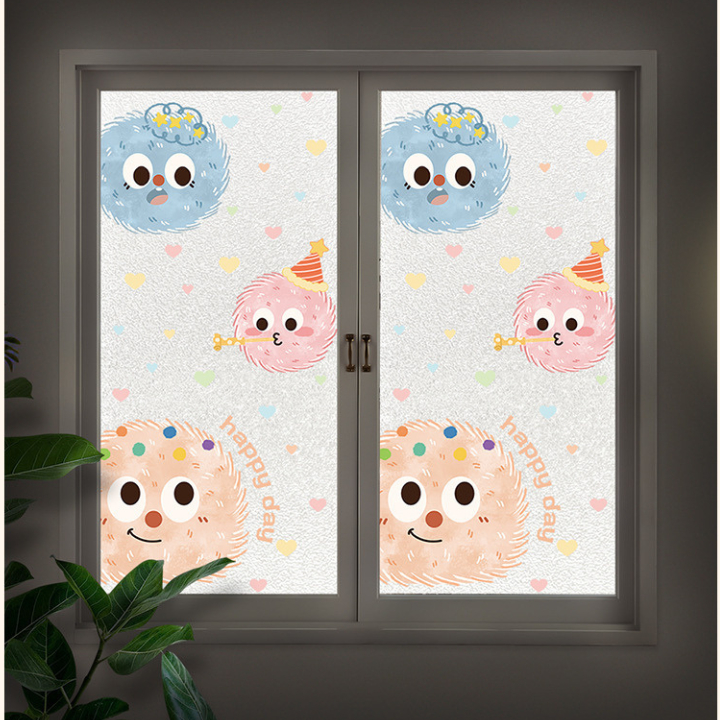 Decal Dán Kính Hoạt Hình 3D Chống Nắng, Decal Dán Cửa Kính Trang Trí Phòng Ngủ Chống Nhìn