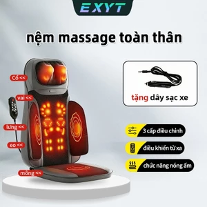 Đệm massage ô tô & gia đình EXYT - Massage cổ vai lưng eo mông 3 cấp độ, chườm nóng hồng ngoại, kèm điều khiển từ xa
