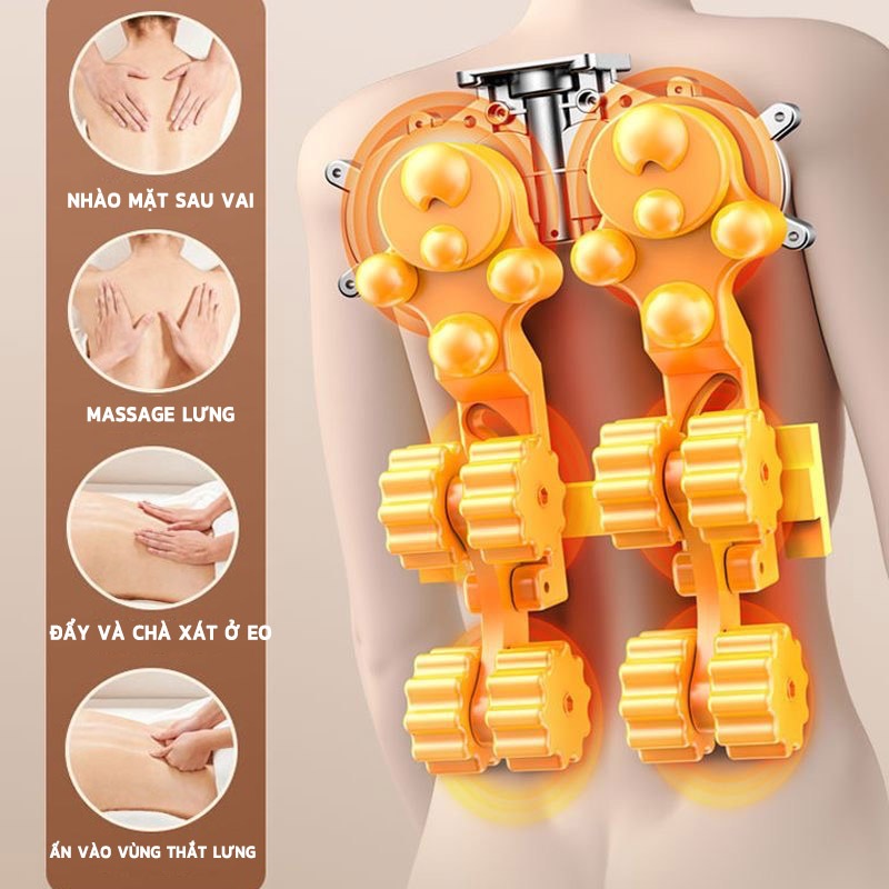 Đệm massage ô tô & gia đình EXYT - Massage cổ vai lưng eo mông 3 cấp độ, chườm nóng hồng ngoại, kèm điều khiển từ xa