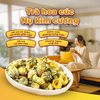 Hoa cúc nụ kim cương sấy lạnh 100g (Kim cúc, cúc vàng nụ bé)