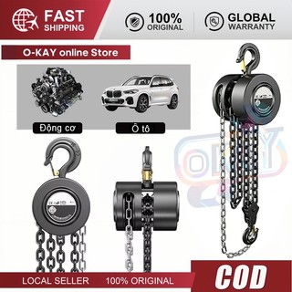 Pa lăng xích kéo tay 1T/2T/3T, xích dài 3m & 6m, thép chịu tải lớn, nâng hàng siêu bền