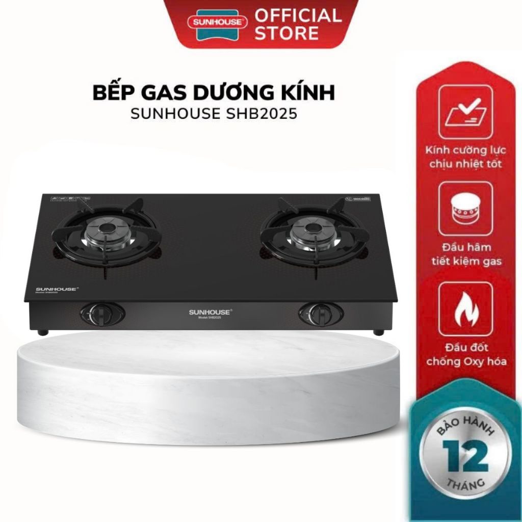 Bếp Gas Dương Kính Sunhouse SHB2025 - Bảo Hành 12 Tháng, Họng Bếp Chất Liệu Inox Cao Cấp
