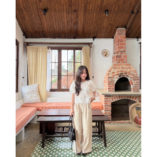 Lacy top - Áo xô hoa tay bồng dáng ngắn Ma Vie