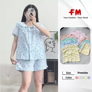 Đồ Bộ Ngắn Nữ FMSTYLE - Quần Đùi Áo Cổ Bẻ Nhiều Hoạ Tiết Xinh Xắn, Mang Mát 26020226