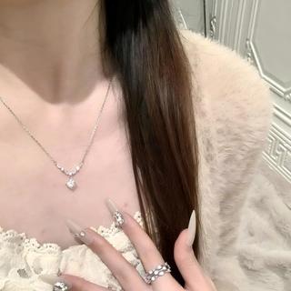 Dây chuyền nữ đính đá zirconia lấp lánh-Chất liệu titan thép không gỉ-Kiểu dáng trẻ trung thanh lịch
