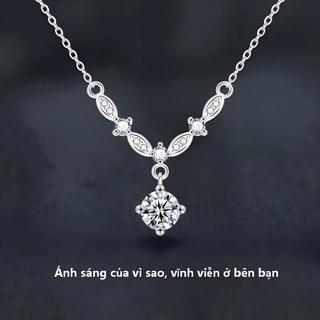 Dây chuyền nữ đính đá zirconia lấp lánh-Chất liệu titan thép không gỉ-Kiểu dáng trẻ trung thanh lịch