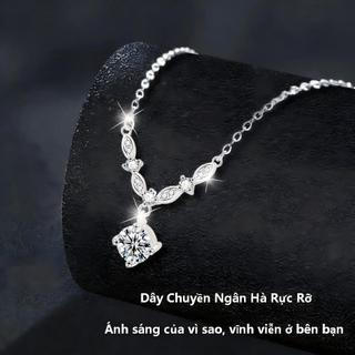 Dây chuyền nữ đính đá zirconia lấp lánh-Chất liệu titan thép không gỉ-Kiểu dáng trẻ trung thanh lịch