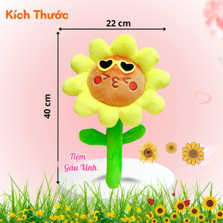 Hoa Hướng Dương Nhồi Bông Mặt Cười 40cm – Gấu Bông Hoa Dễ Thương Decor, Làm Quà Tặng