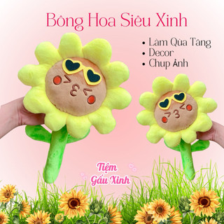 Hoa Hướng Dương Nhồi Bông Mặt Cười 40cm – Gấu Bông Hoa Dễ Thương Decor, Làm Quà Tặng