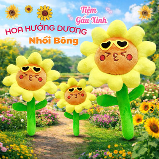 Hoa Hướng Dương Nhồi Bông Mặt Cười 40cm – Gấu Bông Hoa Dễ Thương Decor, Làm Quà Tặng
