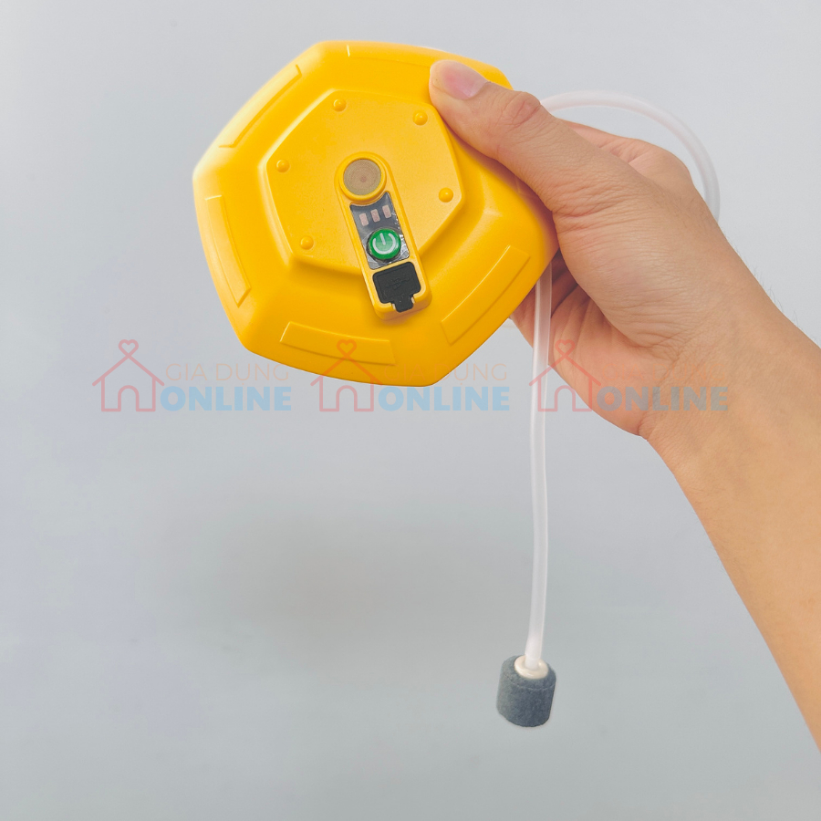 Máy sủi oxi thả nổi bể cá hình UFO dùng pin sạc chống nước IPX7