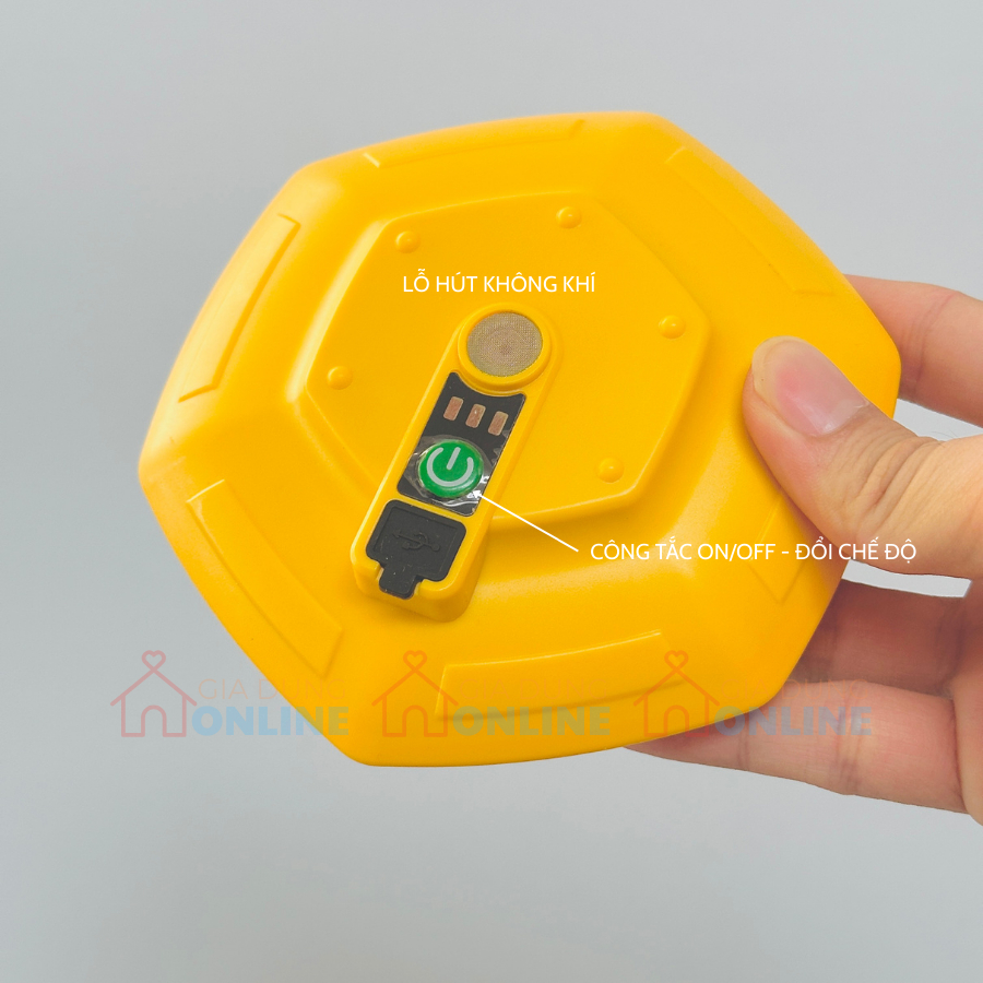 Máy sủi oxi thả nổi bể cá hình UFO dùng pin sạc chống nước IPX7