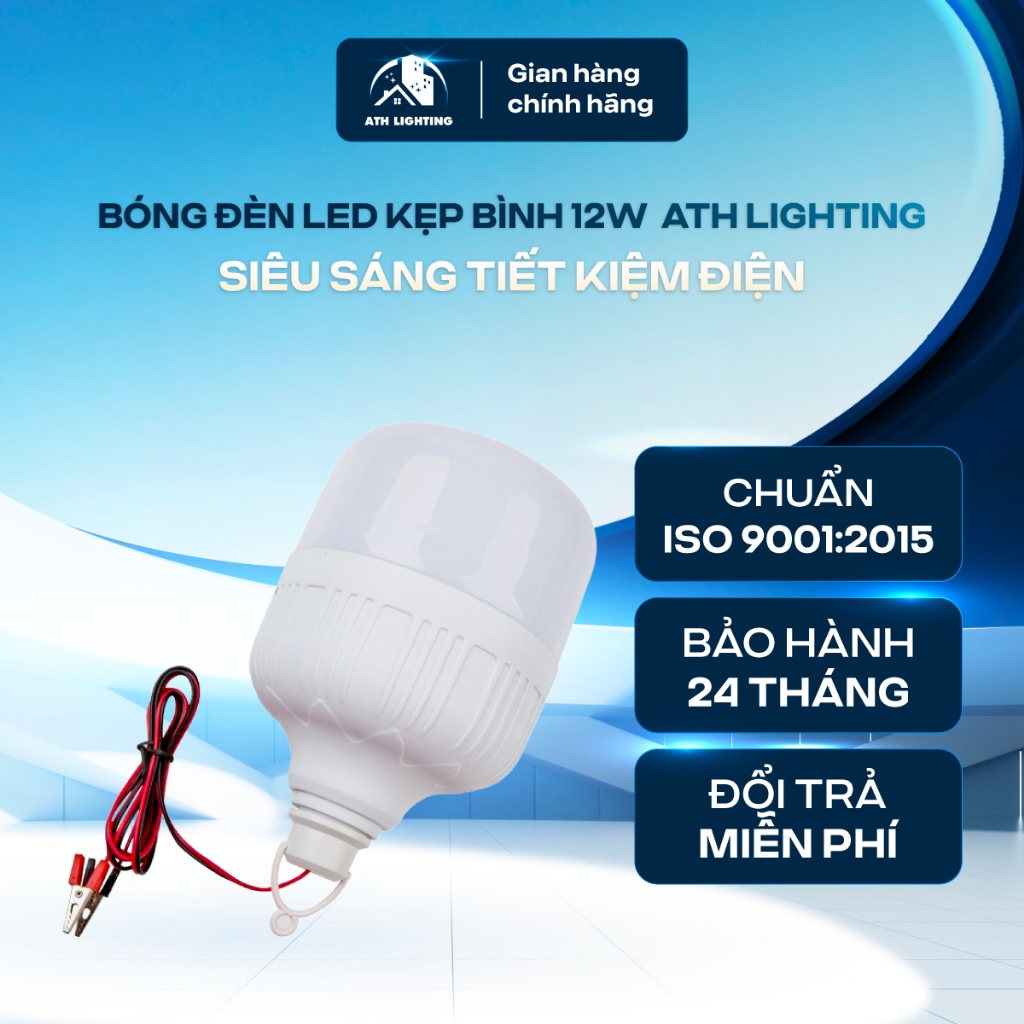 Bóng Đèn LED Kẹp Bình Ắc Quy 12V - 24V DC 12W ATH LIGHTING, Chip LED ...