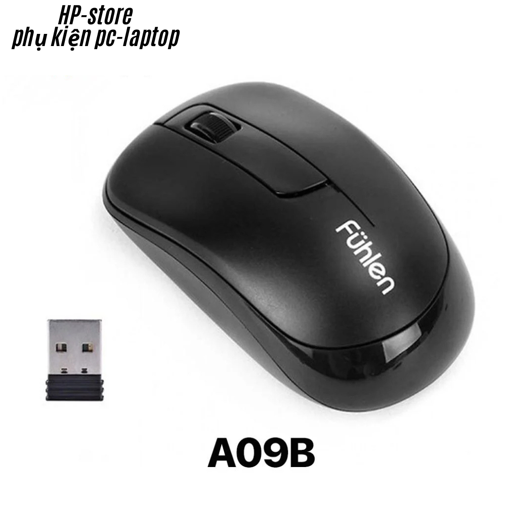 Chuột Không Dây Fuhlen A09b, Độ Nhạy Cao 1000 DPI, Kết Nối USB 10m, Phù Hợp Laptop/PC,BH 12T