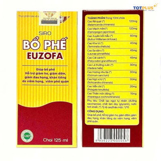 Siro Bổ Phế Euzofa 125ml – Hỗ Trợ Giảm Ho, Giảm Đờm, Dịu Họng
