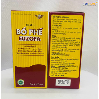 Siro Bổ Phế Euzofa 125ml – Hỗ Trợ Giảm Ho, Giảm Đờm, Dịu Họng
