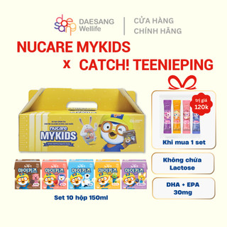 Set 10 hộp TPBS Nucare Mykids Pororo tặng thạch Catch! Teenieping dâu/socola/sữa/chuối/việt quất DAESANG WELLIFE 150ml