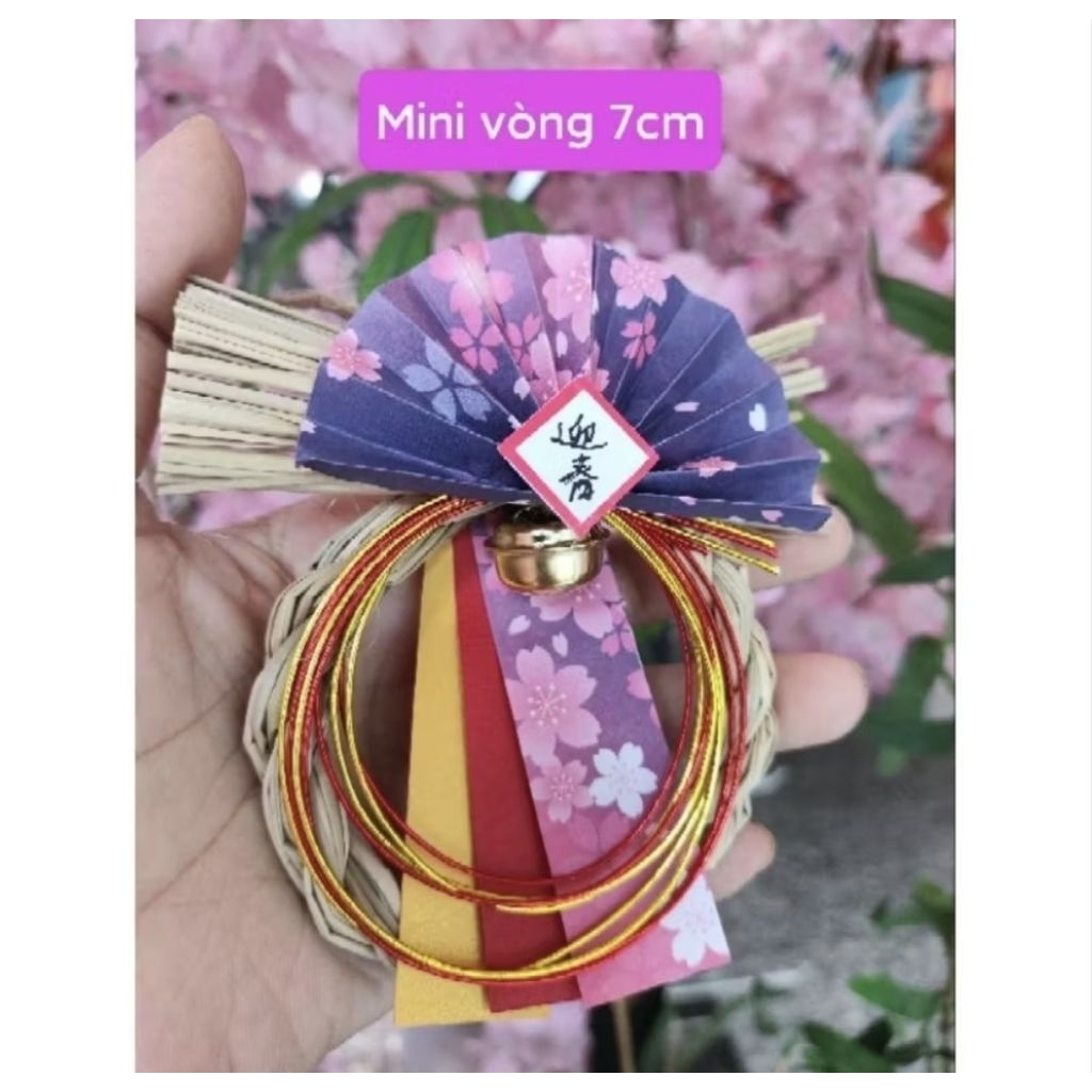 [QUÀ TẶNG VÒNG MAY MẮN MINI]Vòng rơm Shimenawa/Shimekazari Vòng may mắn truyền thống Nhật