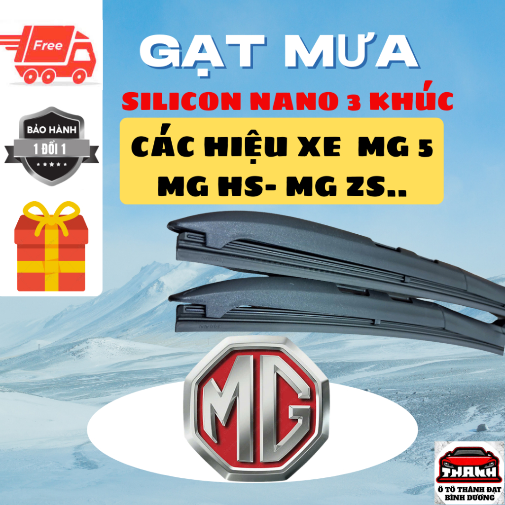Gạt Mưa Ô Tô Các Dòng Xe MG5, MG HS, MG ZS ... Lưỡi Gạt Silicon Nano Gạt Sạch Êm. 3K