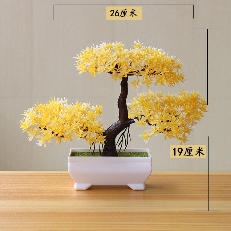Chậu Cây Bonsai Giả Trang Trí | Cây Cảnh Để Bàn Phòng Khách, Phòng Ngủ | Phong Cách Tối Giản
