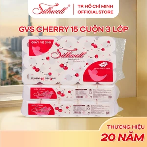 Giấy vệ sinh Cherry Silkwell 15 cuộn 3 lớp có lõi dày dặn, mềm mịn, giấy vệ sinh giá rẻ cho mọi nhà
