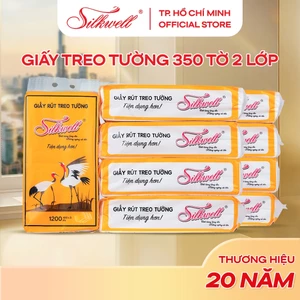 Giấy rút treo tường Silkwell 350 tờ 2 lớp, khăn giấy rút đa năng, giấy lau bếp, thấm dầu