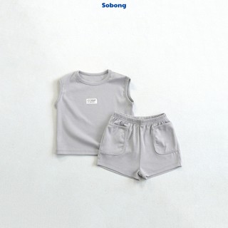 Bộ quần áo ba lỗ may tag basic cho bé trai, bé gái Hokiha vải cotton bozip mềm mại, thoáng mát size 8-17kg BB16