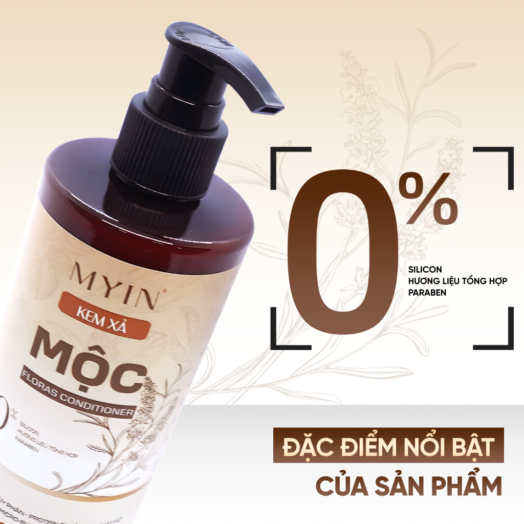 MYIN Kem Xả Mộc Thảo dược 300ml- Phục Hồi Tóc Hư Tổn - Dưỡng Mềm Mượt, Giảm Khô Xơ Chẻ Ngọn