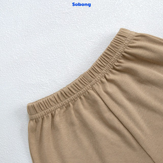 Bộ quần áo cộc tay gắn logo phối cổ cho bé trai, bé gái Hokiha vải cotton bozip mềm mại, thoáng mát size 8-17kg BB19