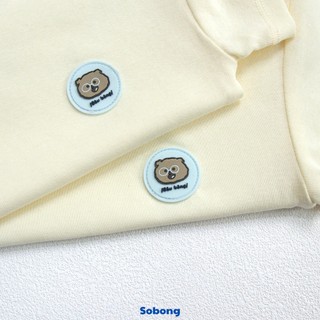 Bộ quần áo cộc tay gắn logo phối cổ cho bé trai, bé gái Hokiha vải cotton bozip mềm mại, thoáng mát size 8-17kg BB19