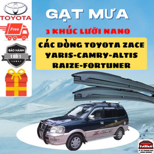 Gạt Mưa Ô Tô CÁC DÒNG XE TOYOTA ZACE ,HILUX,VIOS, INNOVA, FORTUNER, ZACE, CAMRY, AVANZA, VELOZ, Silicon Nano Gạt Sạch Êm