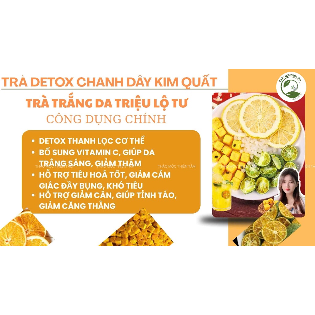 Trà Detox Chanh Dây Kim Quất Trắng Da Giảm Cân Triệu Lộ Tư - Mua 30 Gói Tặng 3 Gói Và Tặng Thêm 1 Gói Trà Bất Kỳ
