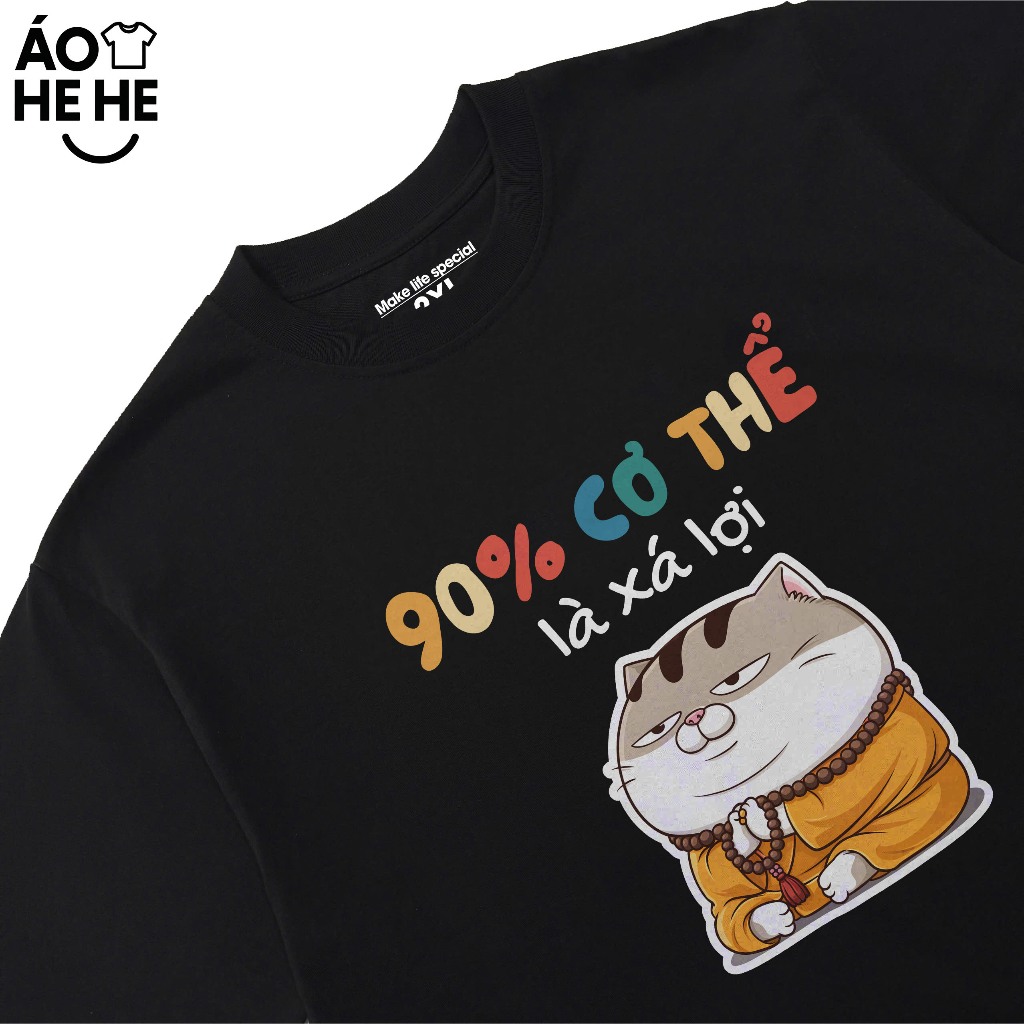 Áo Thun In Chữ Hài Hước 90_ Cơ Thể Là Xá Lợi Câu Nói Text Hài Form Rộng Cotton In Theo Yêu Cầu