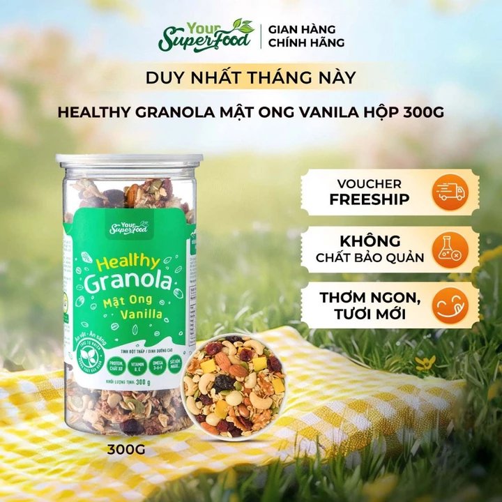 Granola Mật Ong Vanilla Dinh Dưỡng Ăn Kiêng Mix Sữa Chua Trái Cây Dùng Ăn Sáng Healthy Your Superfood – 2