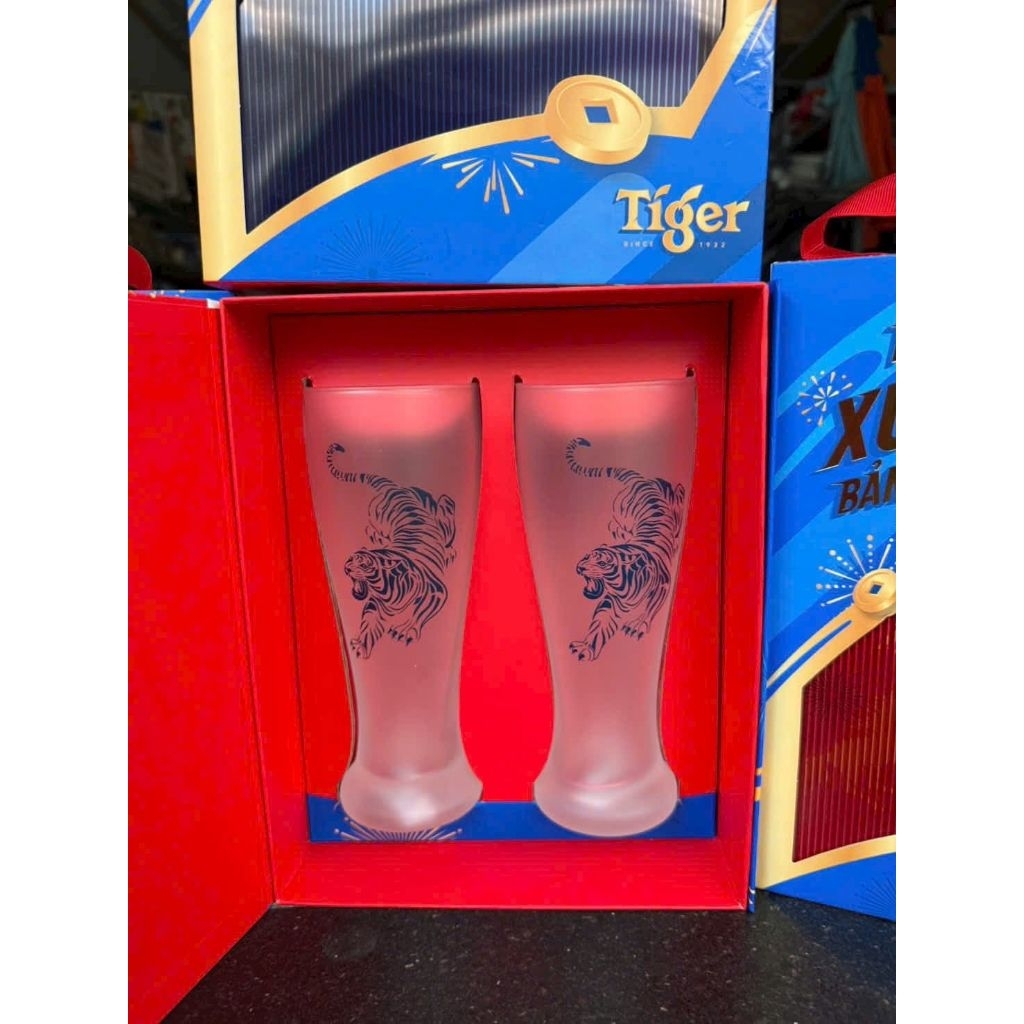 Set 2 ly thủy tinh. HKM Tiger