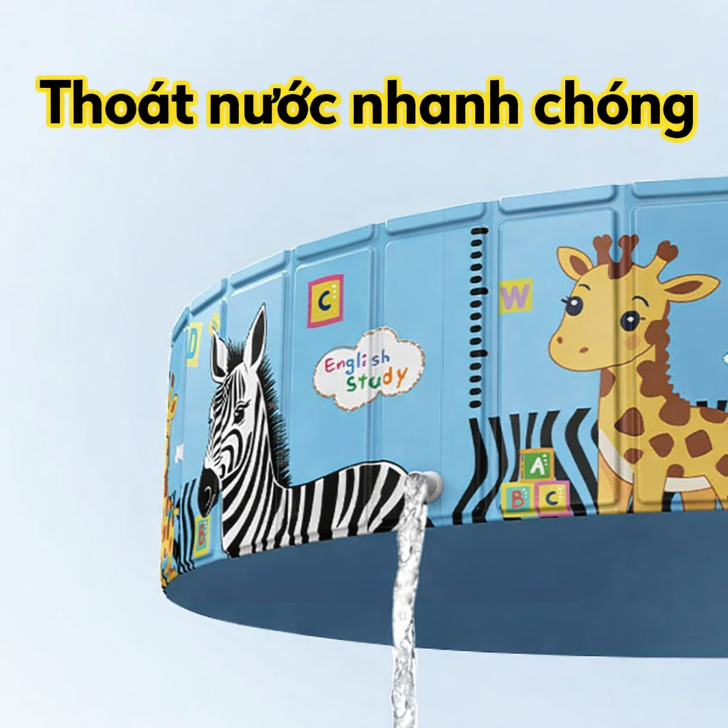Bể bơi Gấp Gọn Cho Bé, Hồ Bơi Không Cần Bơm Gia Đình, 3 Lớp PVC Dày, Hồ Bơi Trẻ Em Ngoài Trời